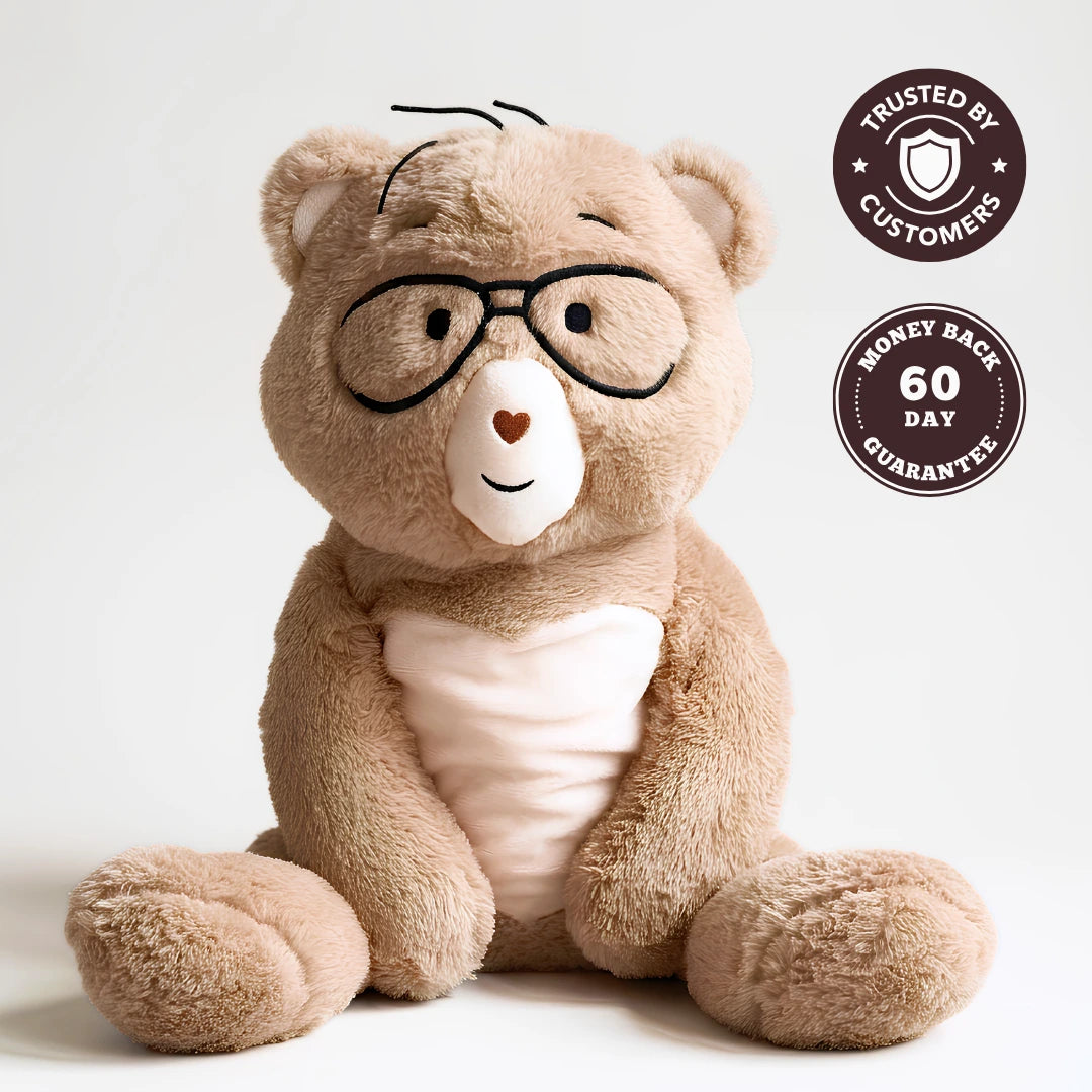 Percy the 5 lb. comfort bear, trusted by customers, 60 day returns