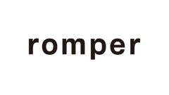 The word 'romper' written in black on a white background
